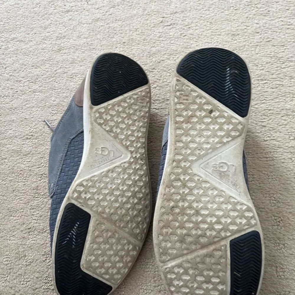 UGG Hepner Men’s 8.5 Woven Casual Shoes Gray Leather Suede Comfort - Picture 10 of 16